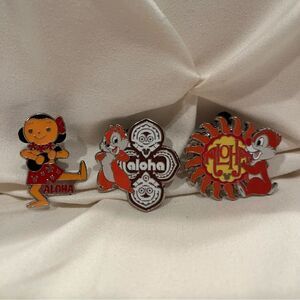 Disney Parks Aloha Pins set of 3 Trading Collectible Pins